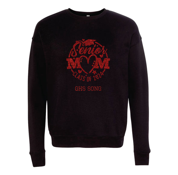 Senior MOM Red Glitter Sweatshirt - Song