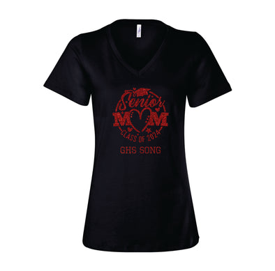 Senior MOM Red Glitter Shirt - Song