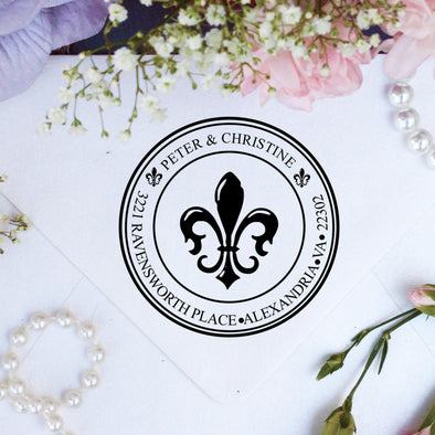 Return Address Stamp "Fleur de Lys"