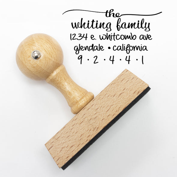 Return Address Stamp, Personalized Stamp, Custom Stamp "Whiting"