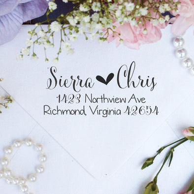 Return Address Stamp "Sierra & Chris"