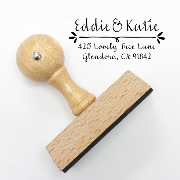 Return Address Stamp- "Eddie & Katie"