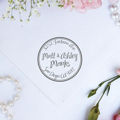 Return Address Stamp "Matt & Ashley"