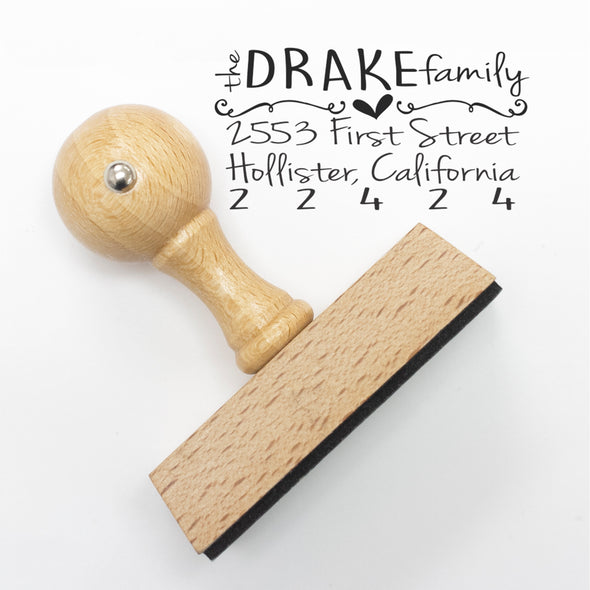 Return Address Stamp- "Drake Family"