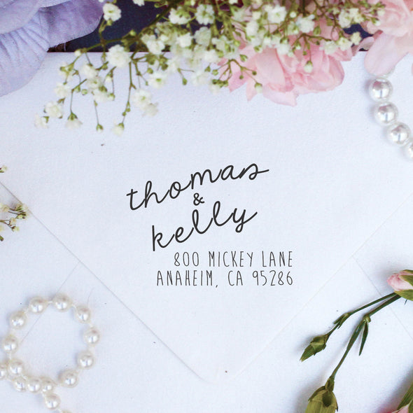 Return Address Stamp "Thomas & Kelly"