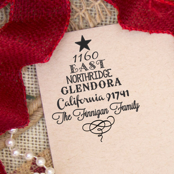 Return Address Stamp, Custom Christmas Stamp, Personalized Christmas Stamp