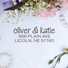 Return Address Stamp "Oliver & Katie"