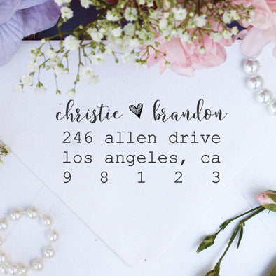 Return Address Stamp "Christie & Brandon"