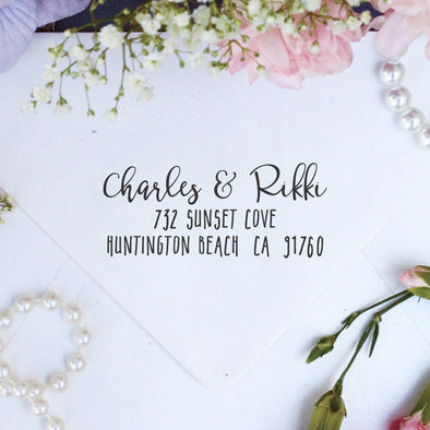 Return Address Stamp "Charles & Rikki"