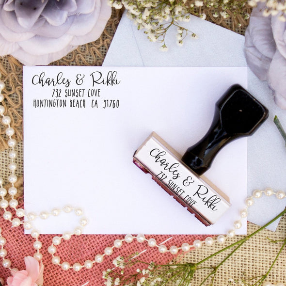 Return Address Stamp "Charles & Rikki"