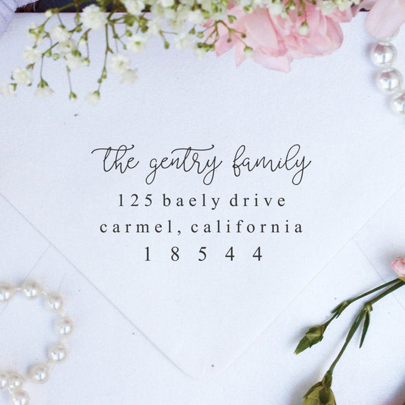 Return Address Stamp- "Gentry Family"