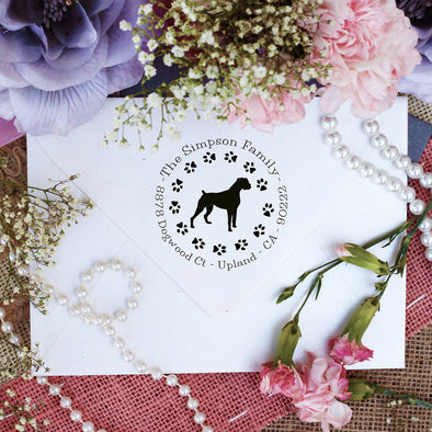 Dog Return Address Stamp "Boxer"