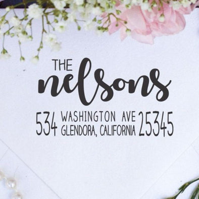 Return Address Stamp "The Nelsons"