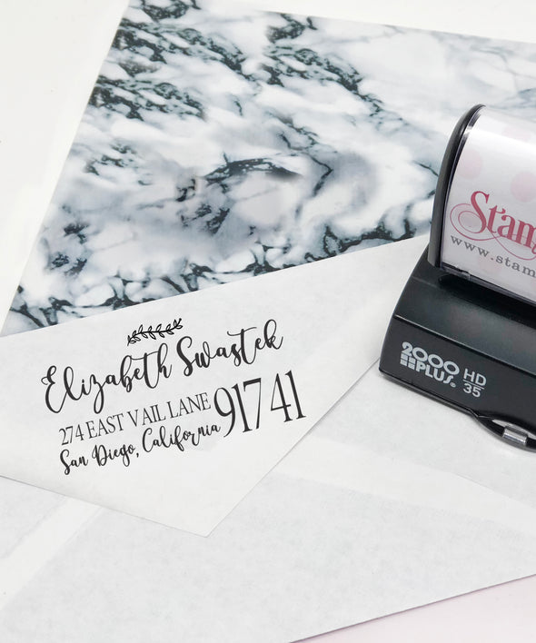 Custom Return Address Stamp, Personalized Address Stamp, "Elizabeth Swastek"