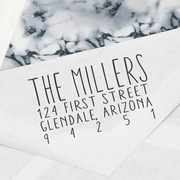 Modern Custom Address Stamp, Personalized Address Stamp, Return Address Stamp "The Millers"