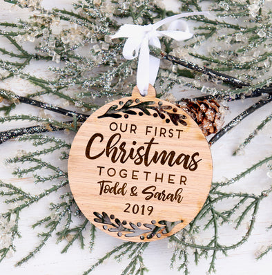 Our First Christmas Personalized Engraved Christmas Ornament