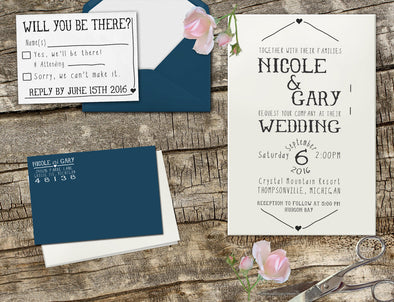 Wedding Invitation Stamp Set "Gary & Nicole"