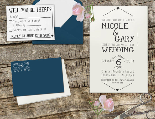 Wedding Invitation Stamp Set "Gary & Nicole"