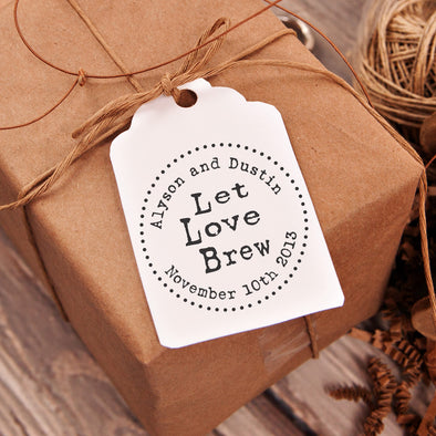 Let Love Brew "Alyson & Dustin" Wedding Favor Stamp