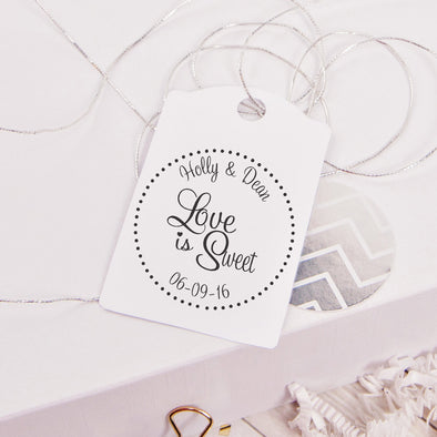 Initial & Name Strikethrough Wedding Favor Stamp