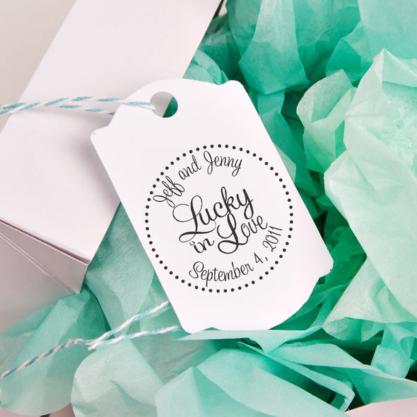 Lucky In Love "Jeff & Jenny" Wedding Favor Stamp