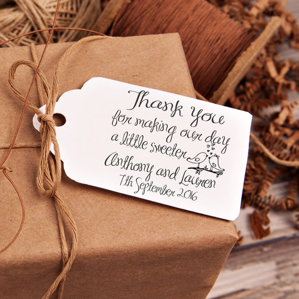 Thank You "Anthony & Lauren Birds" Wedding Favor Stamp