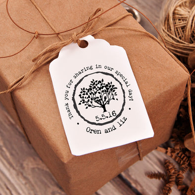 Thank You "Oren & Liz Tree" Wedding Favor Stamp