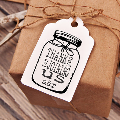 Thanks for Joining "Mason Jar" Wedding Favor Stamp