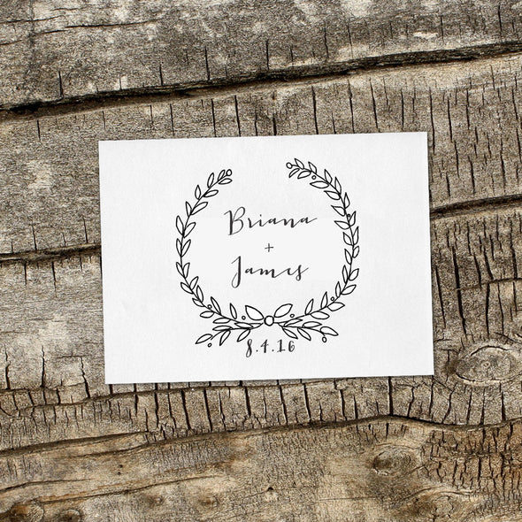 "Briana & James" Wedding Favor Stamp