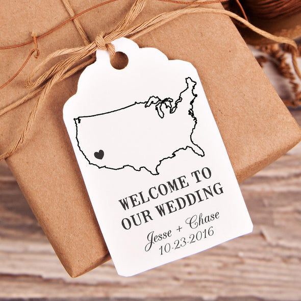 Welcome to Our Wedding "Jesse & Chase"  Wedding Favor Stamp