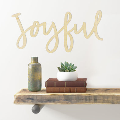 Cut Out Word Sign, "Joyful"