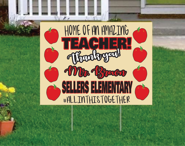 Custom Yard Signs Chalkboard Teacher Appreciation Yard Sign