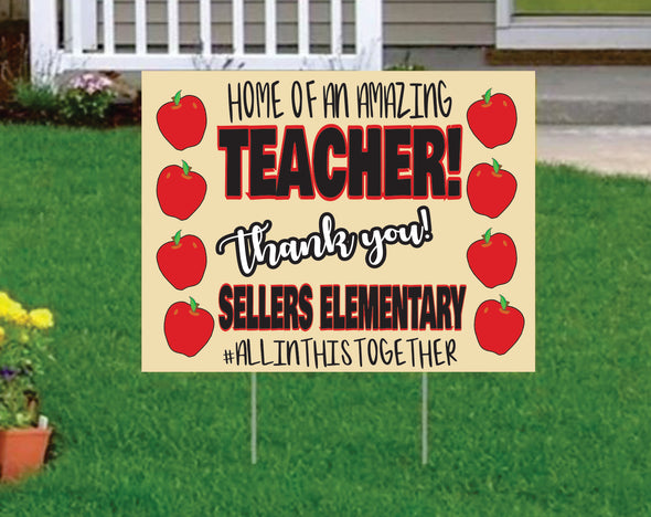 teacher yard sign