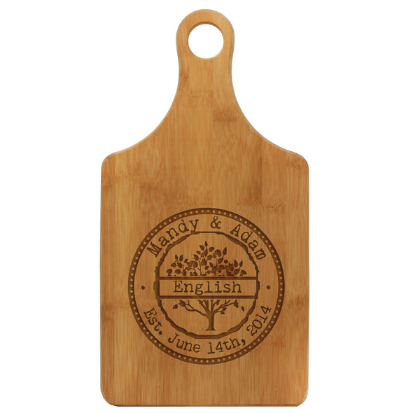 Paddle Cutting Board "Mandy & Adam" English Tree