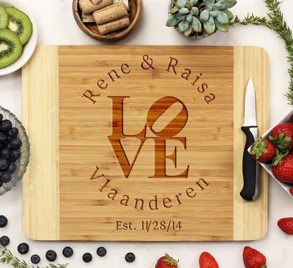 Cutting Board "LOVE Rene & Raisa"