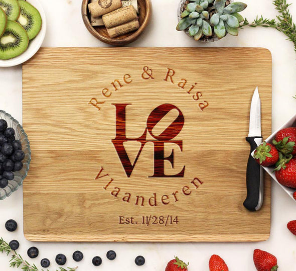 Cutting Board "LOVE Rene & Raisa"