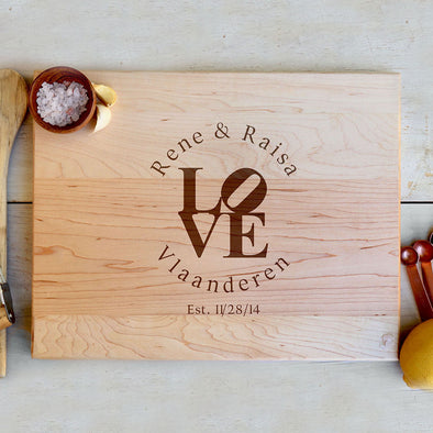 Cutting Board "LOVE Rene & Raisa"