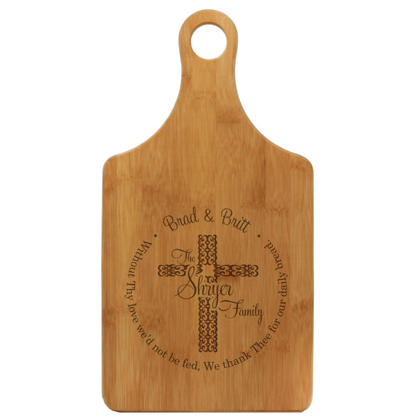 Paddle Cutting Board "Cartwrights Family - We Serve the Lord"