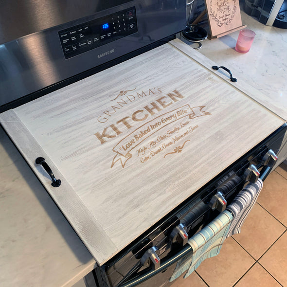 Personalized Ottoman Tray, Cusotm Noodle board, Stove Top Cover, Wooden Serving Tray, Breakfast Tray, Rustic Tray, Farmhouse decor. 