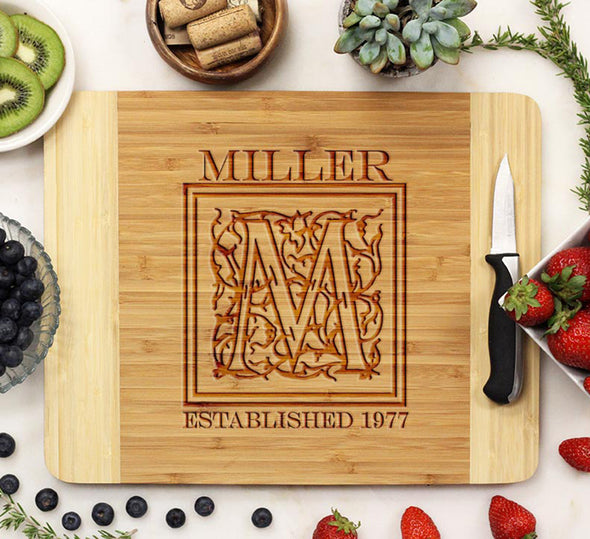 Cutting Board "Miller Floral Initial"