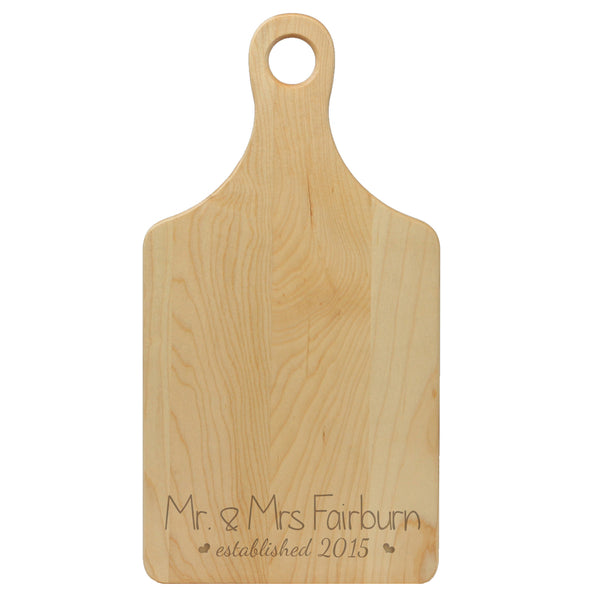 Paddle Cutting Board "Mr & Mrs Fairburn"