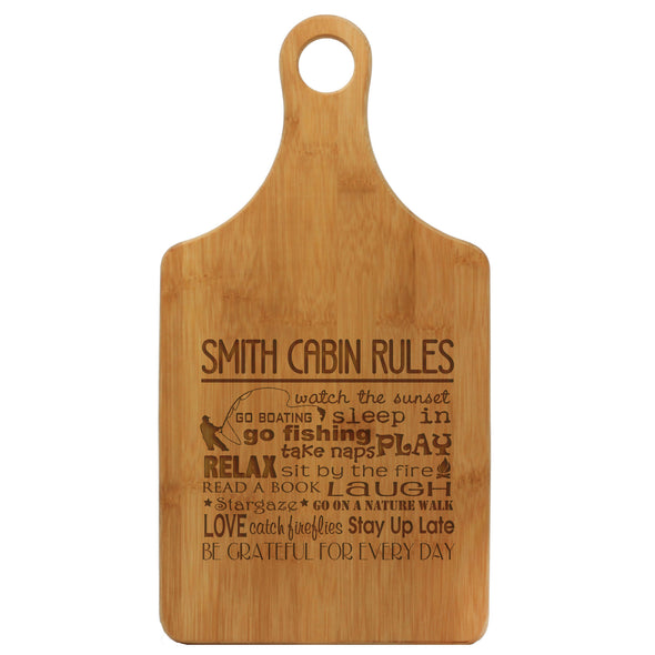 Paddle Cutting Board "Smith Cabin Rules"