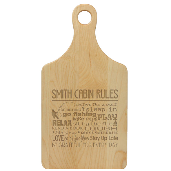 Paddle Cutting Board "Smith Cabin Rules"