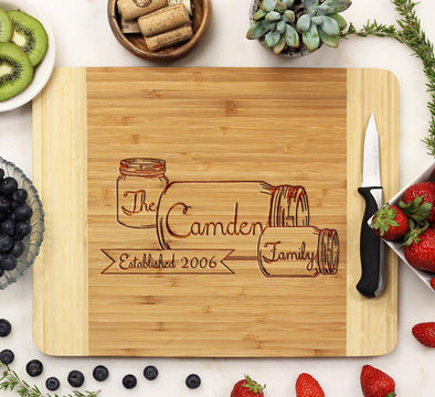 Cutting Board "Camden Family Mason Jars"