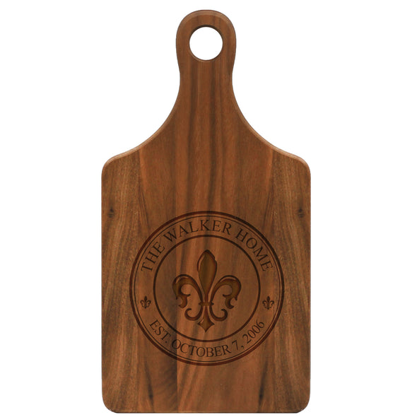 Paddle Cutting Board "Walker Home - Fleur-de-lis"