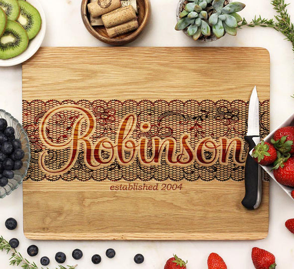 Cutting Board "Robinson Lace Design"