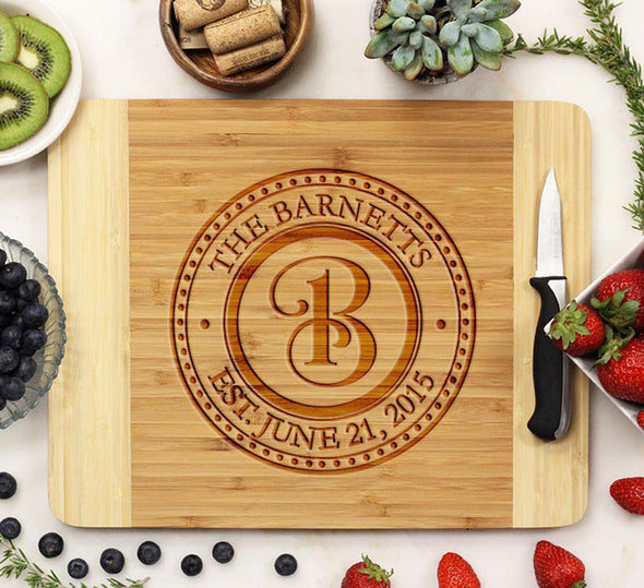 Cutting Board "Barnetts Curly Initial"