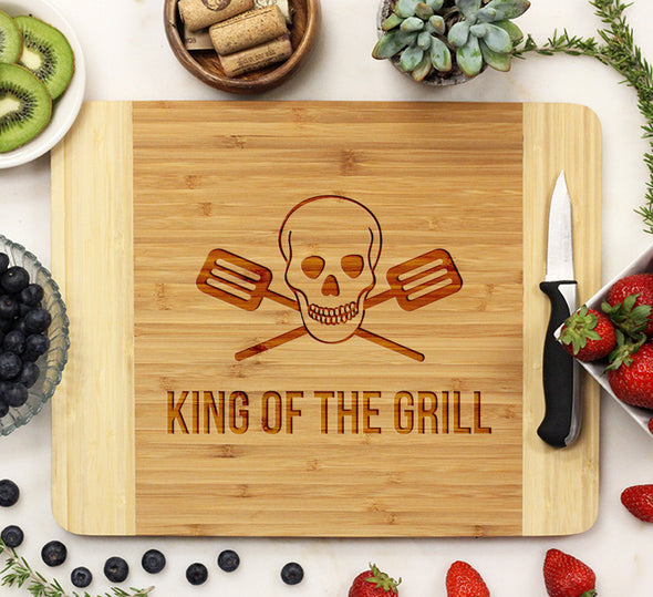 King of the Grill Skulls - Cutting Board