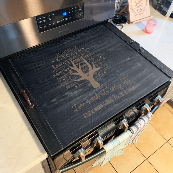 Custom Ottoman Tray, Personalized Noodle board, Stove Top Cover, Wooden Serving Tray, Breakfast Tray, Rustic Tray, Farmhouse decor. 