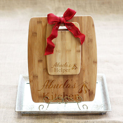 Cutting Board Set - "Kitchen & Helper Teaspoons"